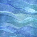 Watercolor transparent sea ocean wave blue colorful background. Watercolour hand painted waves illustration