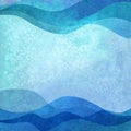 Watercolor transparent sea ocean wave teal turquoise colored background. Watercolour hand painted waves illustration Royalty Free Stock Photo