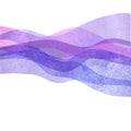 Watercolor transparent wave purple lavender pink colored background. Watercolour hand painted waves illustration