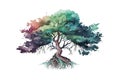 Watercolor tree. Vector illustration Royalty Free Stock Photo