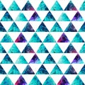 Watercolor triangles seamless pattern. Modern hipster seamless p