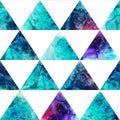 Watercolor triangles seamless pattern. Modern hipster seamless p