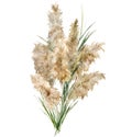 Watercolor tropical card of green and dry pampas grass. Hand painted exotic bouquet of plant isolated on white