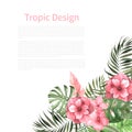 Watercolor tropical card template