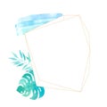 Watercolor tropical floral geometric frame Royalty Free Stock Photo