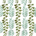 Watercolor tropical leaves pattern