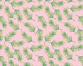 Watercolor tropical palm leaves seamless pattern. Vector illustration Royalty Free Stock Photo