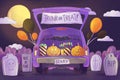 watercolor trunk treat background vector design