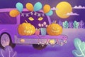 watercolor trunk treat background vector design