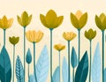 watercolor tulips and narcissuses. hand - painted. Royalty Free Stock Photo