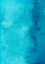 Watercolor turquoise gradient background texture. Aquarelle abstract deep blue backdrop