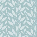 Watercolor twigs of herbs, leaves. Seamless pattern on a light green, pastel background. Aerial, botanical, delicate, feminine