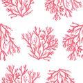 Watercolor under sea, seamless pattern. Royalty Free Stock Photo