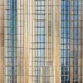 Watercolor of Unique skyscraper design featuring a Fibonacci spiral and windows arranged in a logarithmic spiral