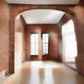 Watercolor of Unoccupied brick room for business or Royalty Free Stock Photo