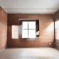 Watercolor of Unoccupied brick room for business or Royalty Free Stock Photo