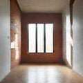 Watercolor of Unoccupied brick room for business or Royalty Free Stock Photo