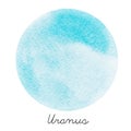 Watercolor Uranus planet illustration Royalty Free Stock Photo