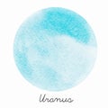 Watercolor Uranus planet vector illustration