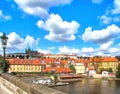 Watercolor urban landscape. Prague, Czech Republic