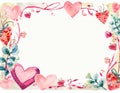 Watercolor Valentine day card Royalty Free Stock Photo