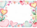 Watercolor Valentine day card Royalty Free Stock Photo