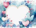 Watercolor Valentine day card Royalty Free Stock Photo