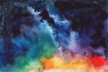 Watercolor vector background Space, stars, constellation, nebula Royalty Free Stock Photo