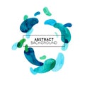 Watercolor vector banner template with abstract blue-green teardrop shapes Royalty Free Stock Photo