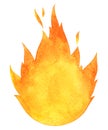 Watercolor vector bonfire