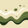 Sustainable Watercolor Artwork With Waves In Simplified Line Work