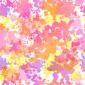 Vector puple-orange watercolor seamless pattern.