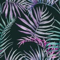 Watercolor vector tropical floral pattern Royalty Free Stock Photo