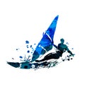 Watercolor vector windsurfer