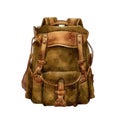 Watercolor Vintage Backpack, Hiking Backpack, Travel, Adventure