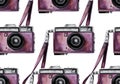 Watercolor vintage camera pattern Royalty Free Stock Photo