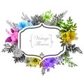 Watercolor Vintage floral frame Royalty Free Stock Photo