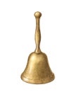 Watercolor vintage golden brass hand bell