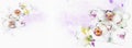Watercolor orchid flowers background on old paper - Facebook cover