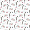 Watercolor vintage seamless pattern with love letters and quills