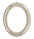 Watercolor vintage silver oval picture frame