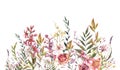 Watercolor Vintage Wildflowers Greeting Card