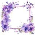 Watercolor violet frame Royalty Free Stock Photo