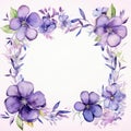 Watercolor violet frame Royalty Free Stock Photo