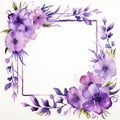 Watercolor violet frame Royalty Free Stock Photo