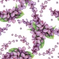 Watercolor violet lilac seamless pattern