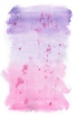 Watercolor violet and pink vackground with colorful splashes Royalty Free Stock Photo