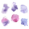 Watercolor violet splash, purple splash, blue pink brush, watercolor, violent splashes, pink purple splash Royalty Free Stock Photo