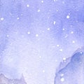 Watercolor violet winter snow sky landscape texture background Royalty Free Stock Photo