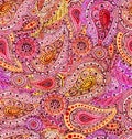 Watercolor Vivid Paisley And Mandala Seamless Pattern